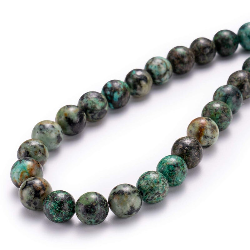 BEADIA Natural African Turquoise Stone Round Loose Semi Gemstone Beads for Jewelry Making 6MM 61PCS - Image 1